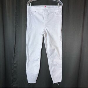 Spanx Distressed Denim Jean Legging XL White Preppy‎ Nautical Slimming 20229R